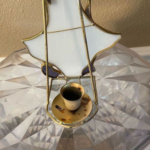 Stained glass Red Headed Angel Candle Holder - Picture 14 of 16
